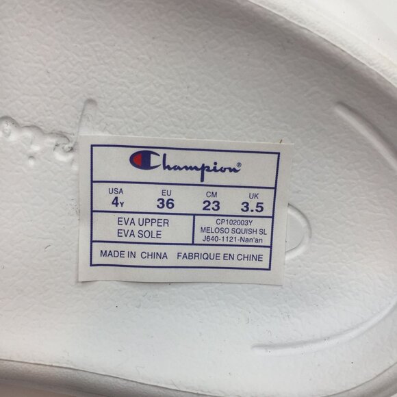 Champion Kid Meloso Squish Slides Slipon Sandal Shoe CP102003Y White Blue Size 4 - Picture 7 of 7